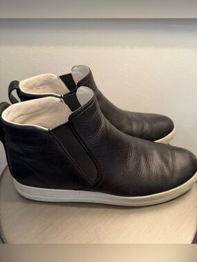 Prada Sport Leather Slip On Chelsea Sneaker Black Boot 38.5 Fits 8 USA
